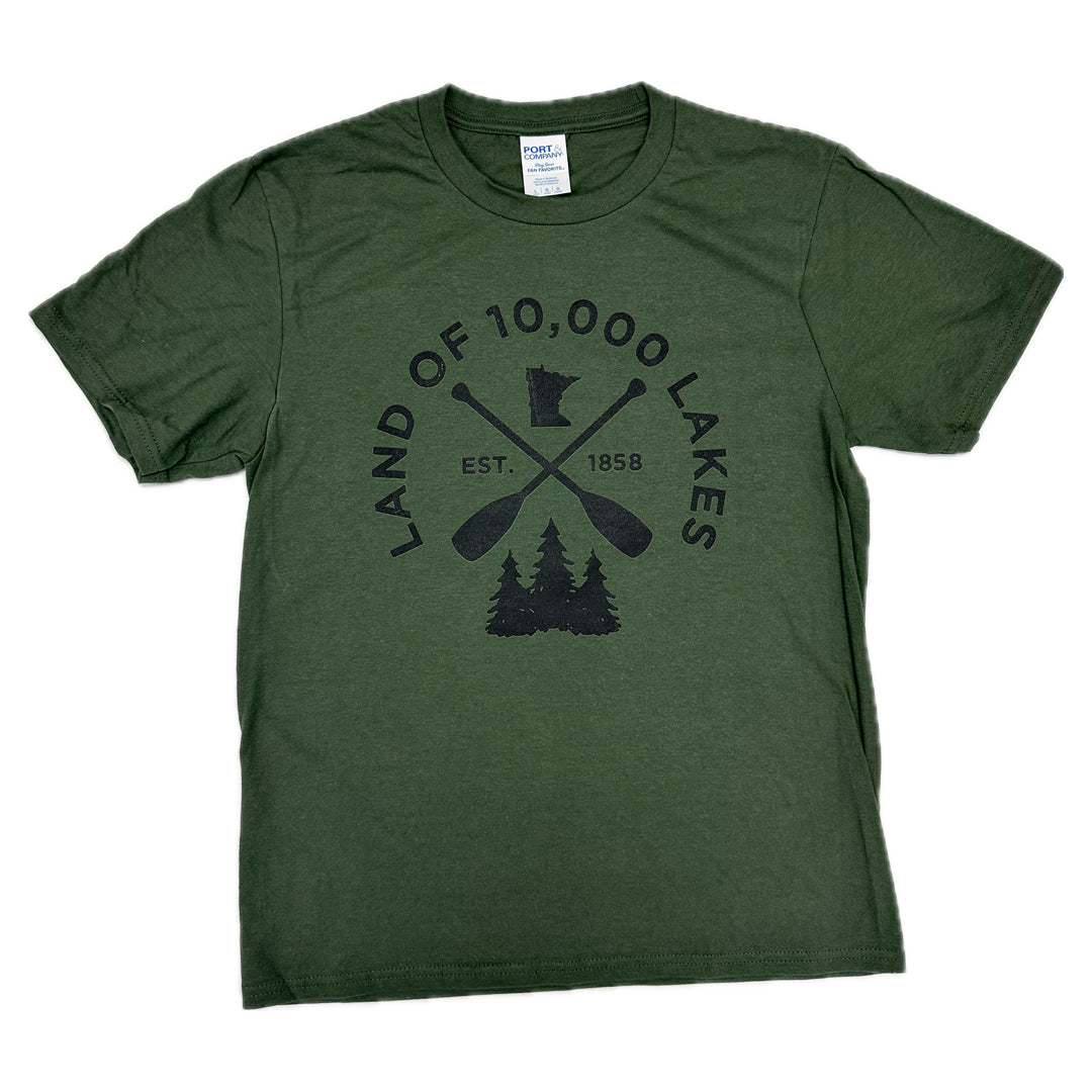 MN Lakes Tee (Olive) - Youth
