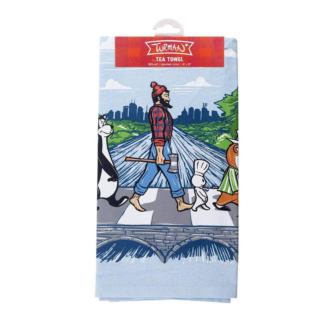 Minnesota Tea Towel - MN icons in Beetles pose.