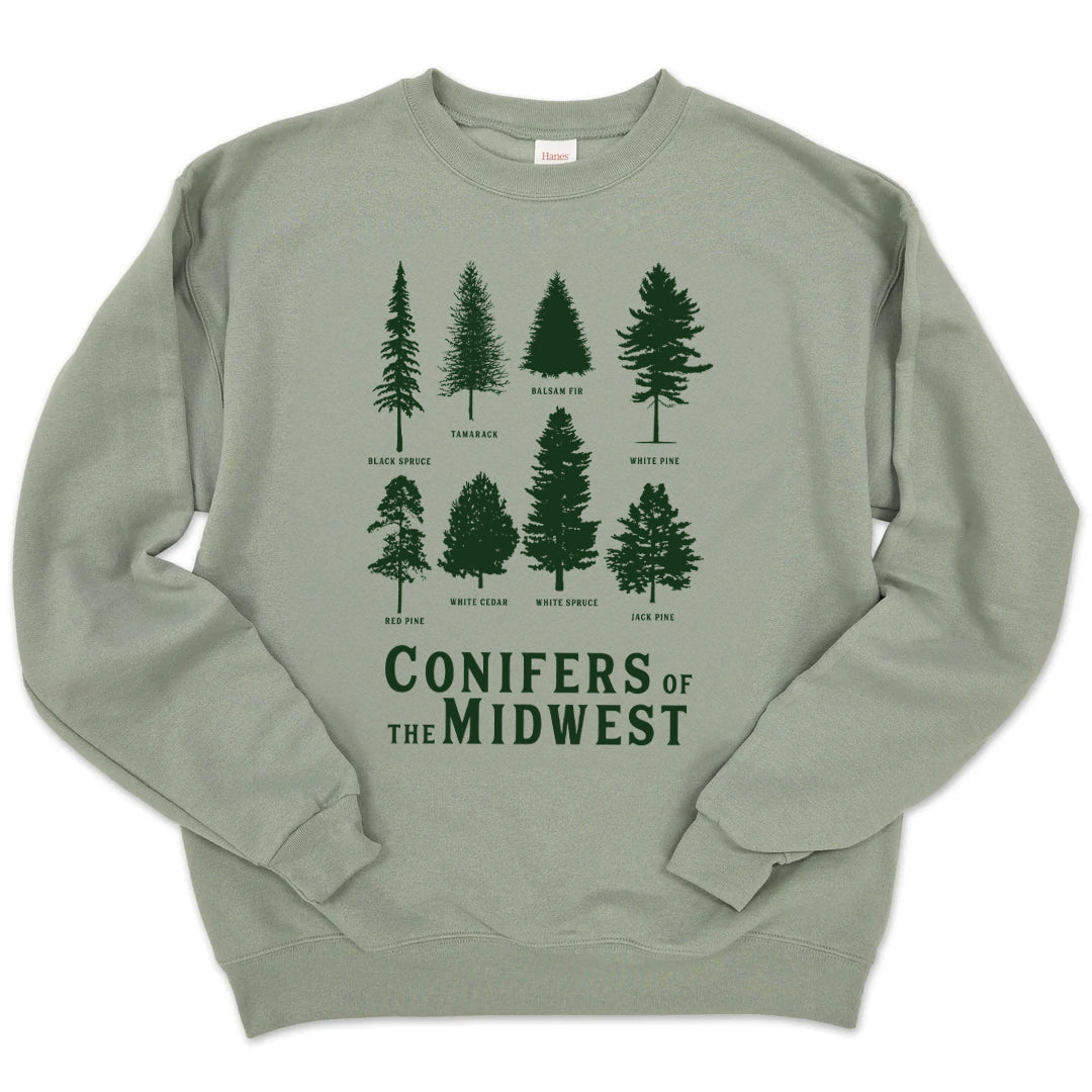 Midwest Conifers Crewneck (Stonewash Green)