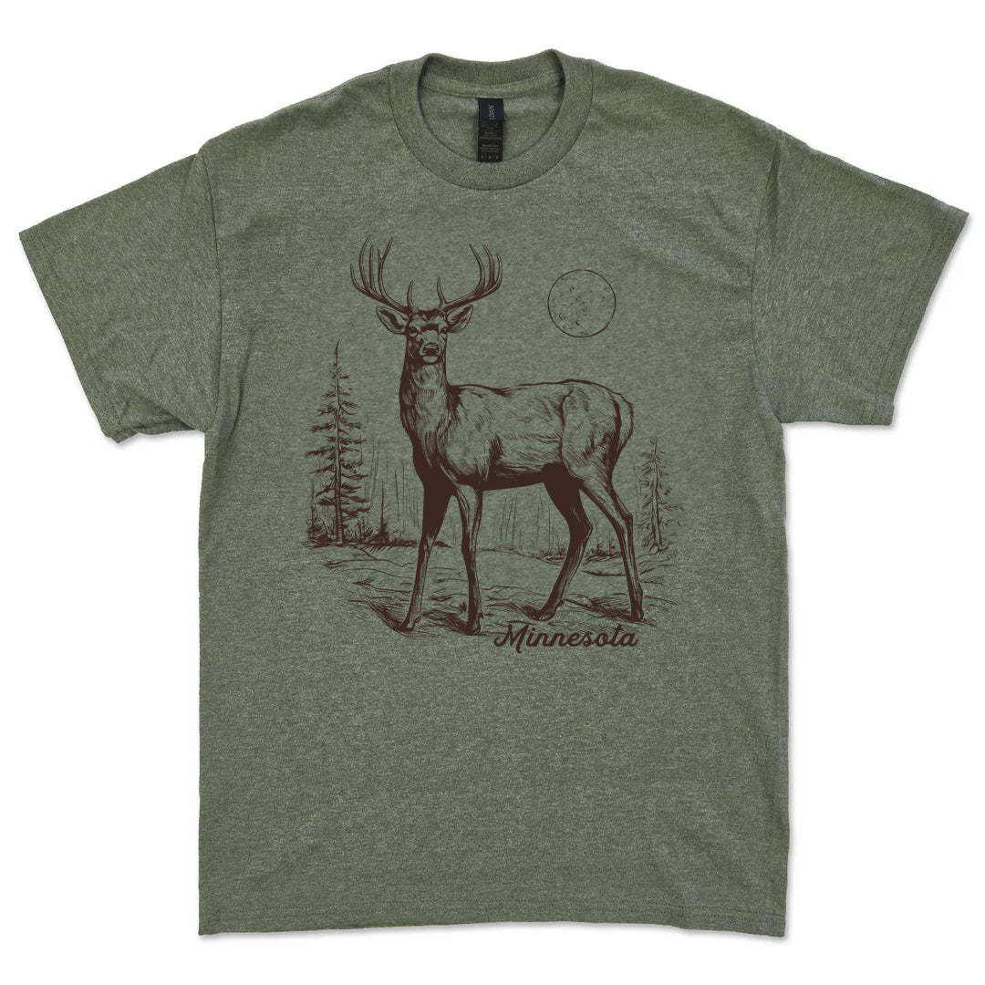 MN Deer Tee (Heather Military Green)