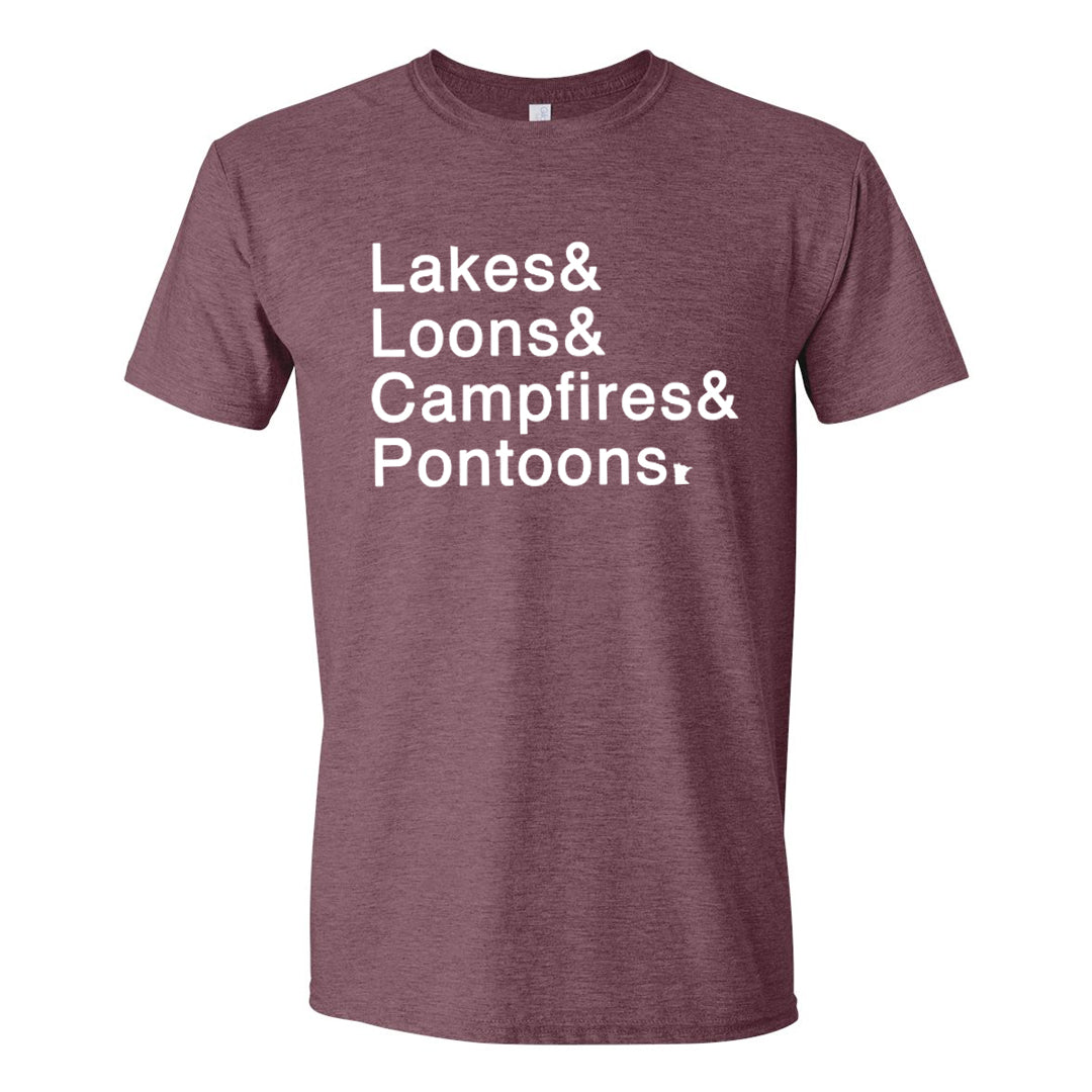 Lakes + Loons Tee (Heather Maroon)