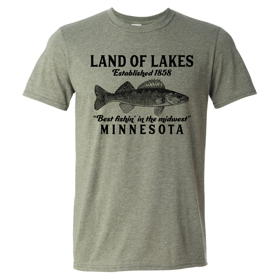 MN Walleye Tee (Heather Military Green)