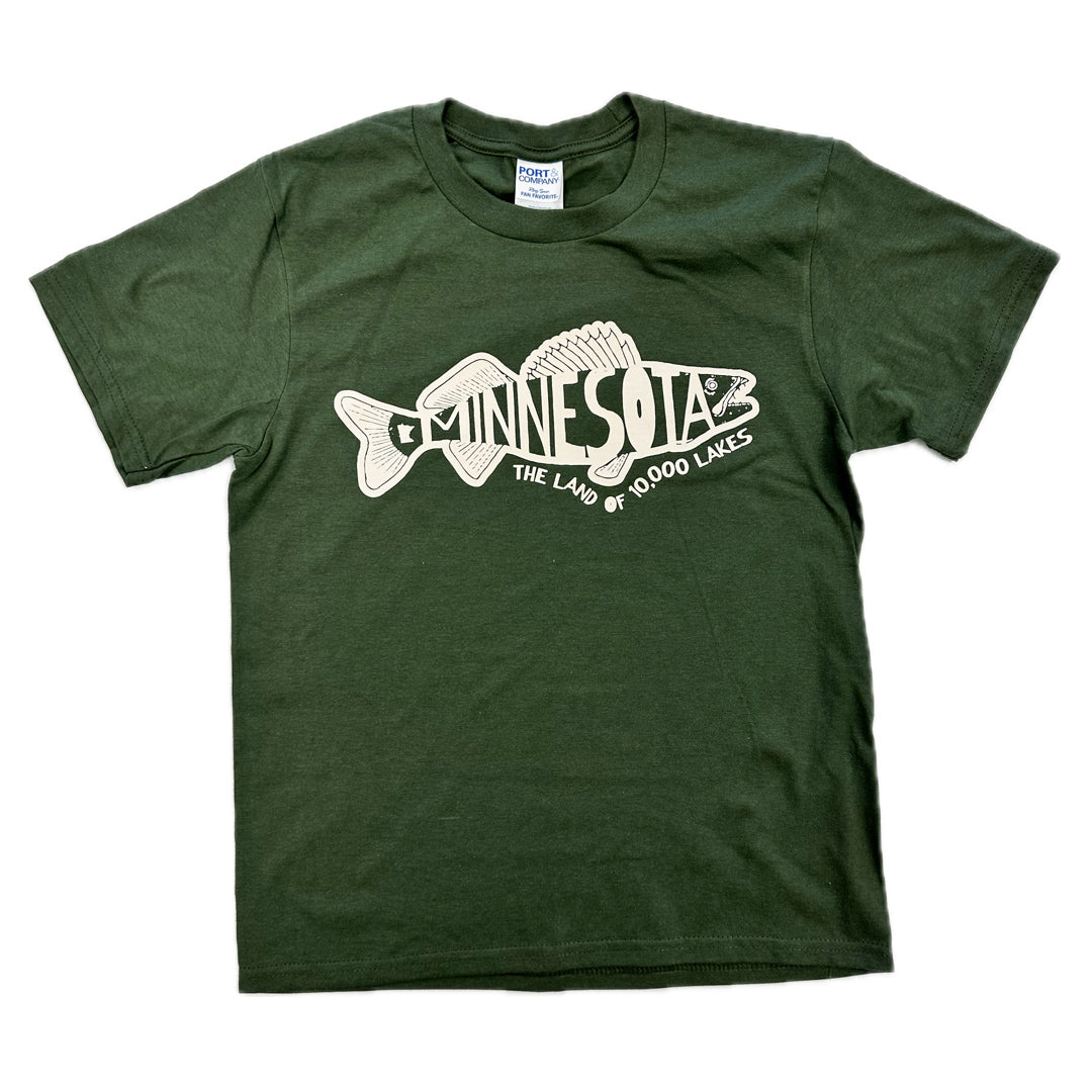 Rainy Lake Olive Tee - Youth