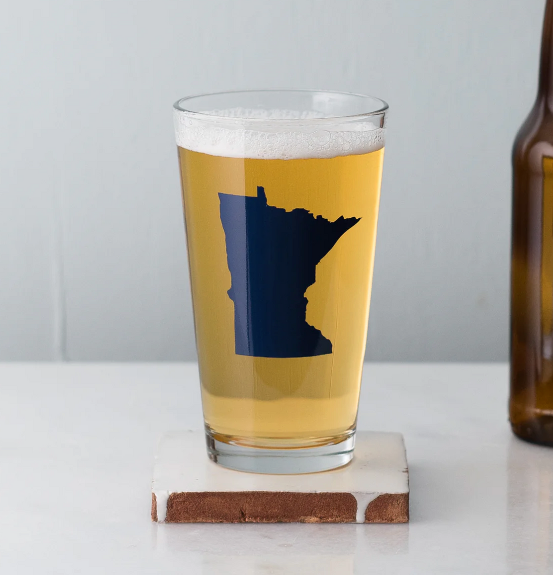 Minnesota State Pint Glass - Blue