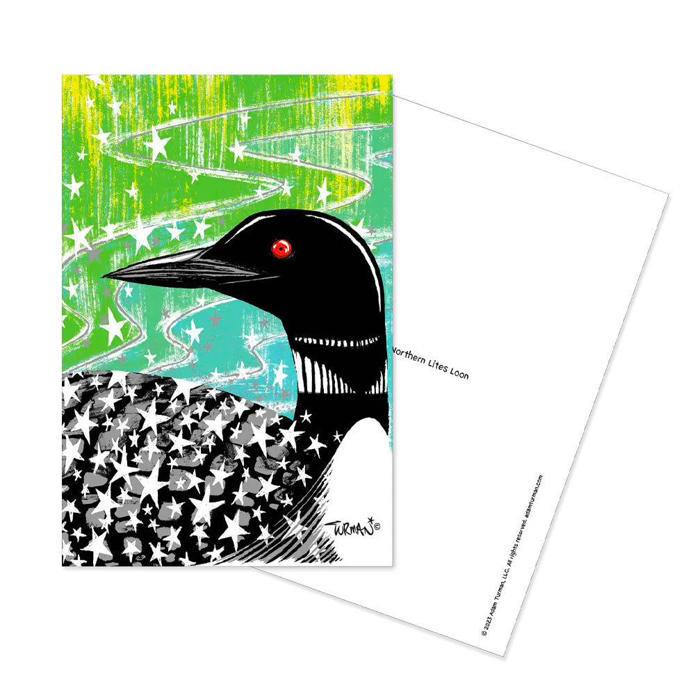 Northern Lites Loon Postcard