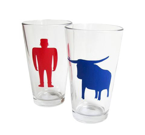 Paul Bunyan and Babe Pint Glasses