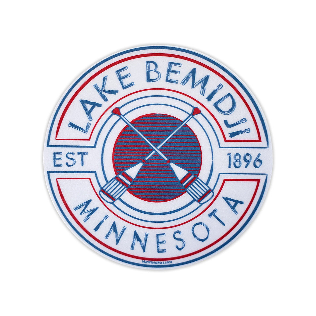 Lake Bemidji Crossed Paddles Sticker