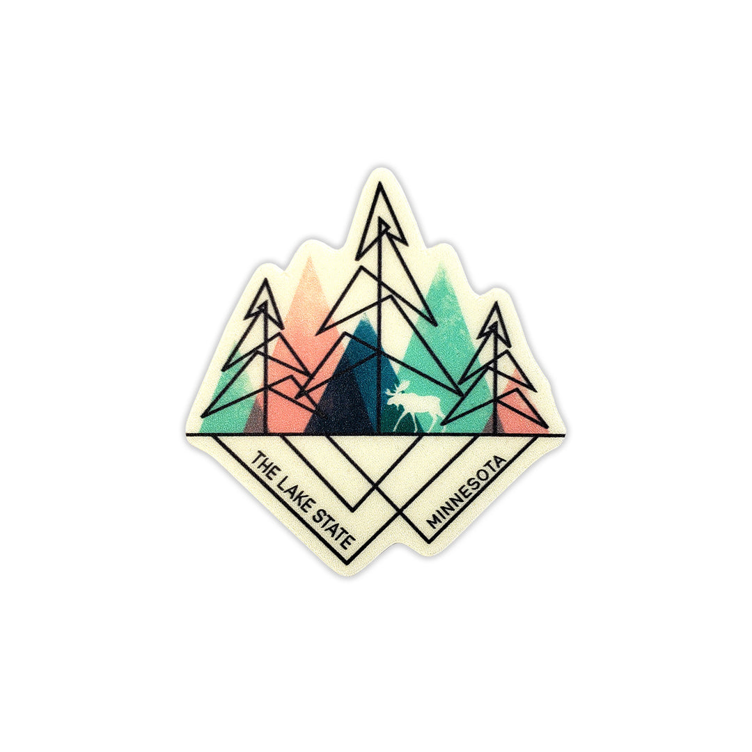 Moose and Pines Mini Sticker