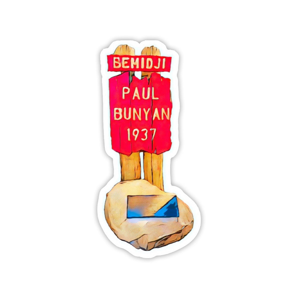 Paul Bunyan Sign Sticker