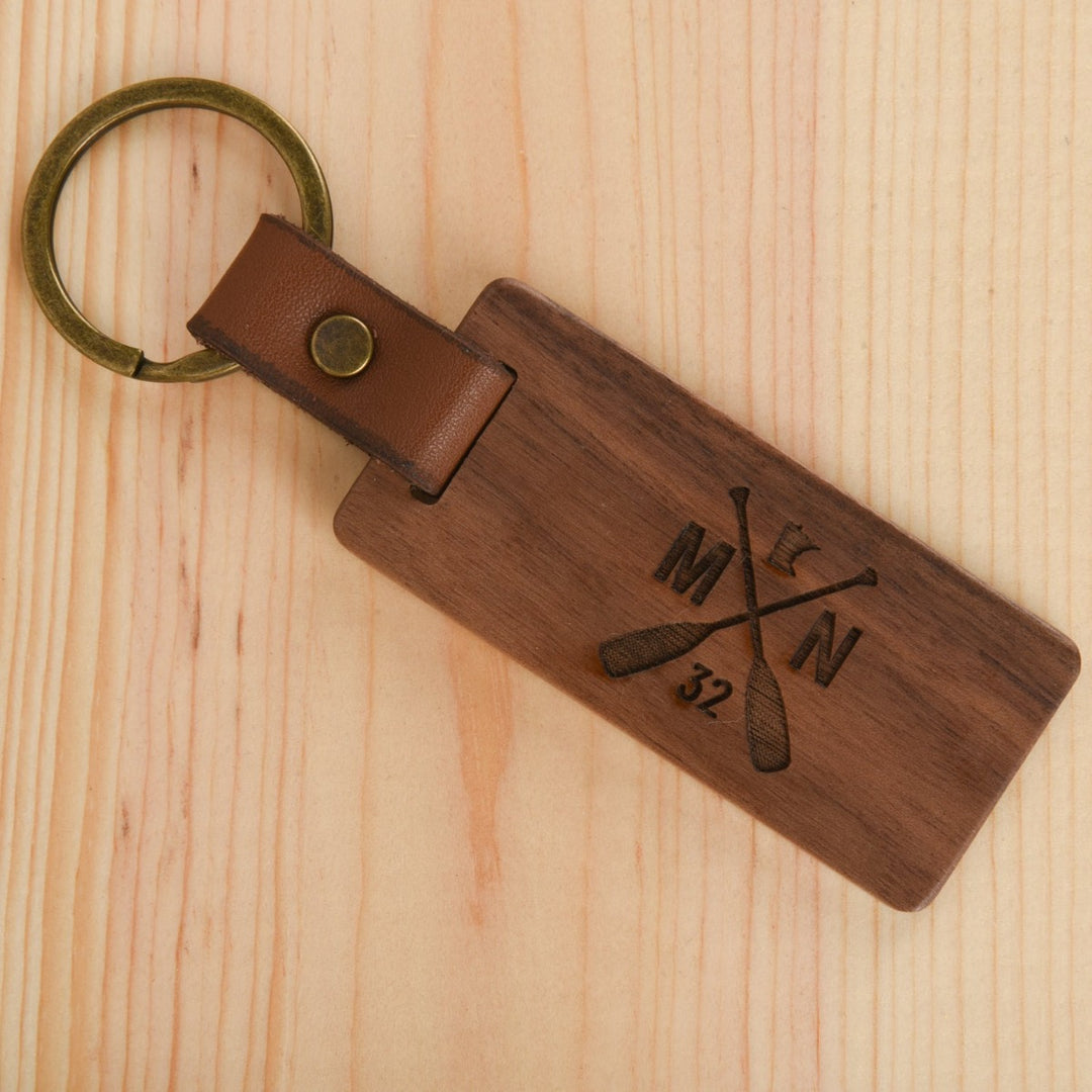 Wooden Minnesota keychain