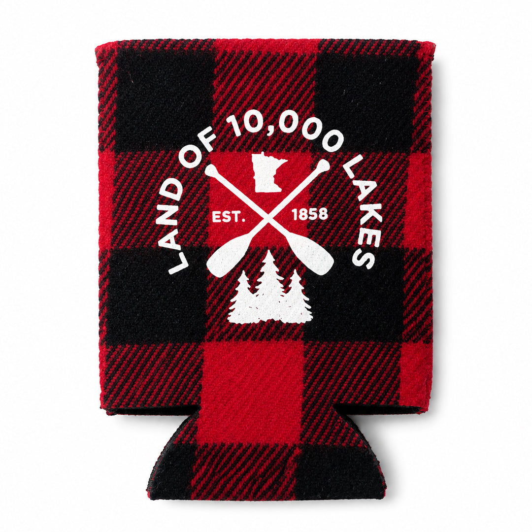 10 Lakes Plaid Can Cooler
