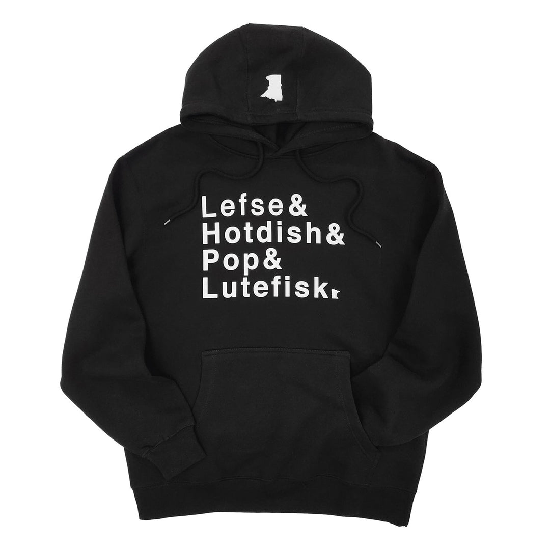 Helvetica Hoodie Minnesota Foods - Black