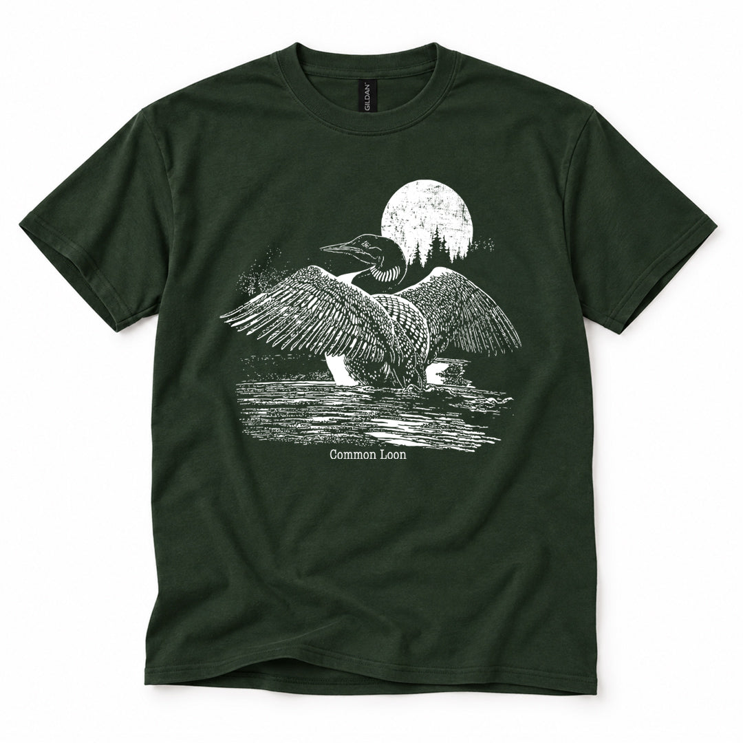 Common Loon Tee (Forest Green)