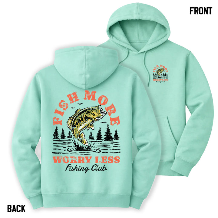 Vintage Fish More Hoodie - Celadon