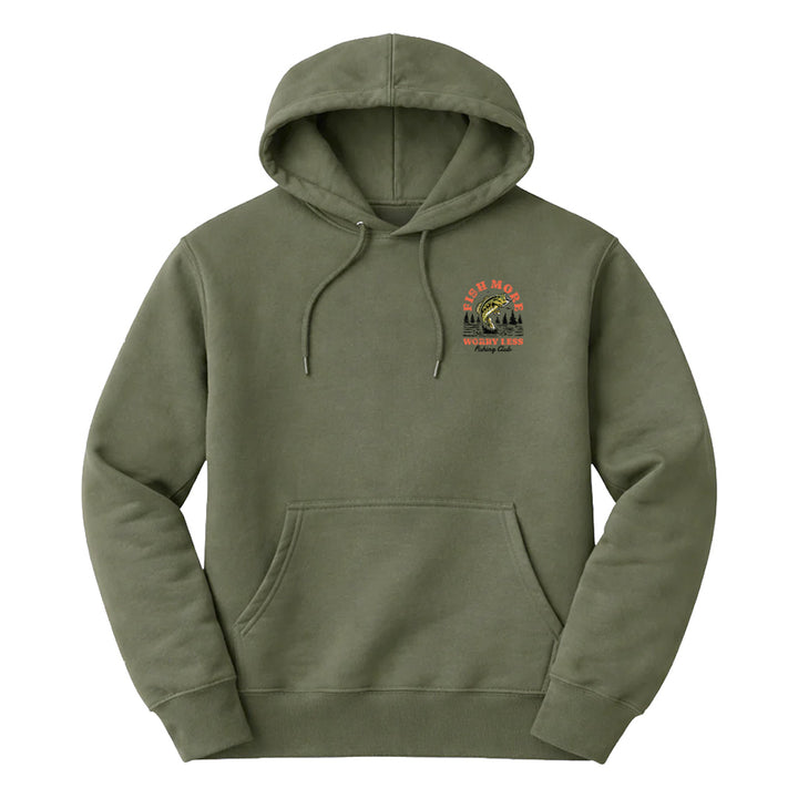 Vintage Fish More Hoodie - Olive Drab Green