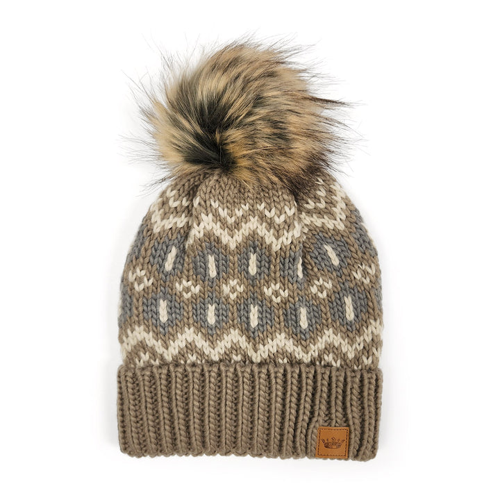 Glacier Fur Pom Hat - Tan