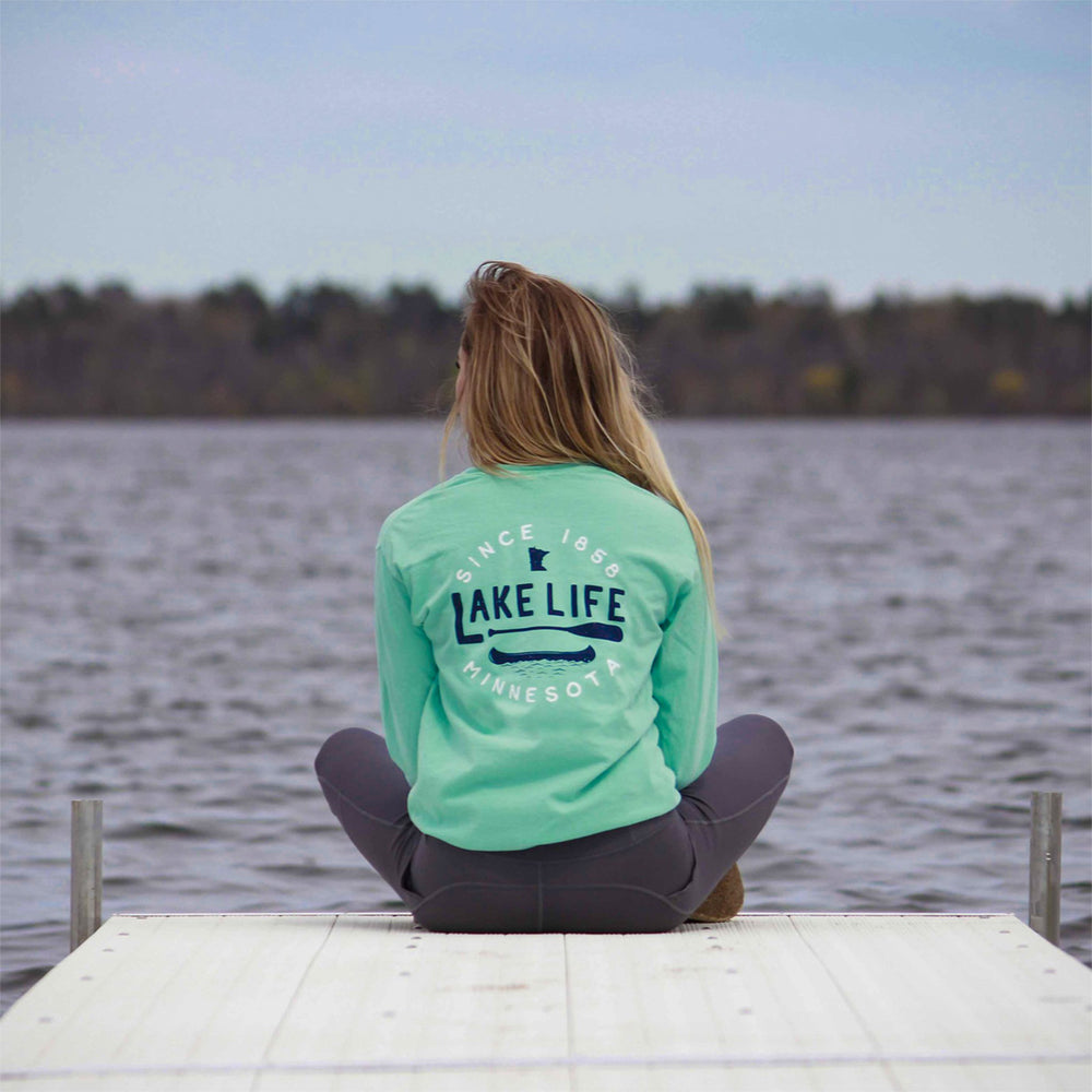 Green - Minnesota Lake life Long Sleeve Tee