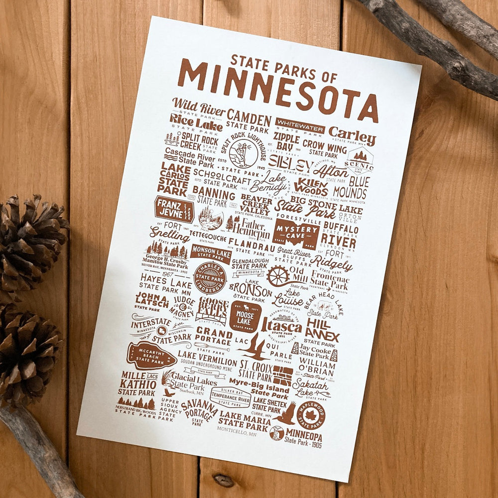 State Parks of Minnesota - Screen Print Poster