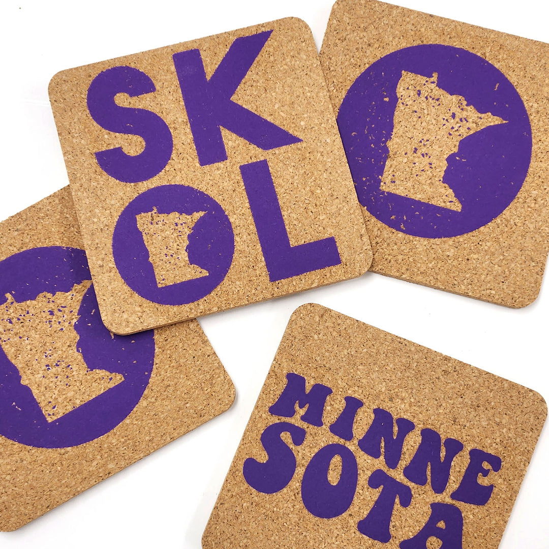 Minnesota Football Cork Coaster Set