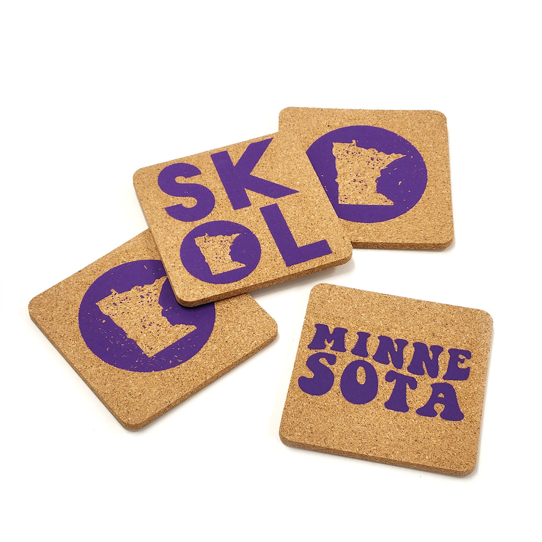 Minnesota Football Cork Coaster Set