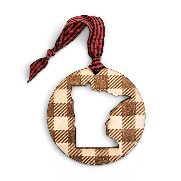 Plaid Minnesota Ornament