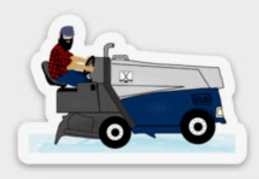 Paul Bunyan on Zamboni Mini Decal Sticker