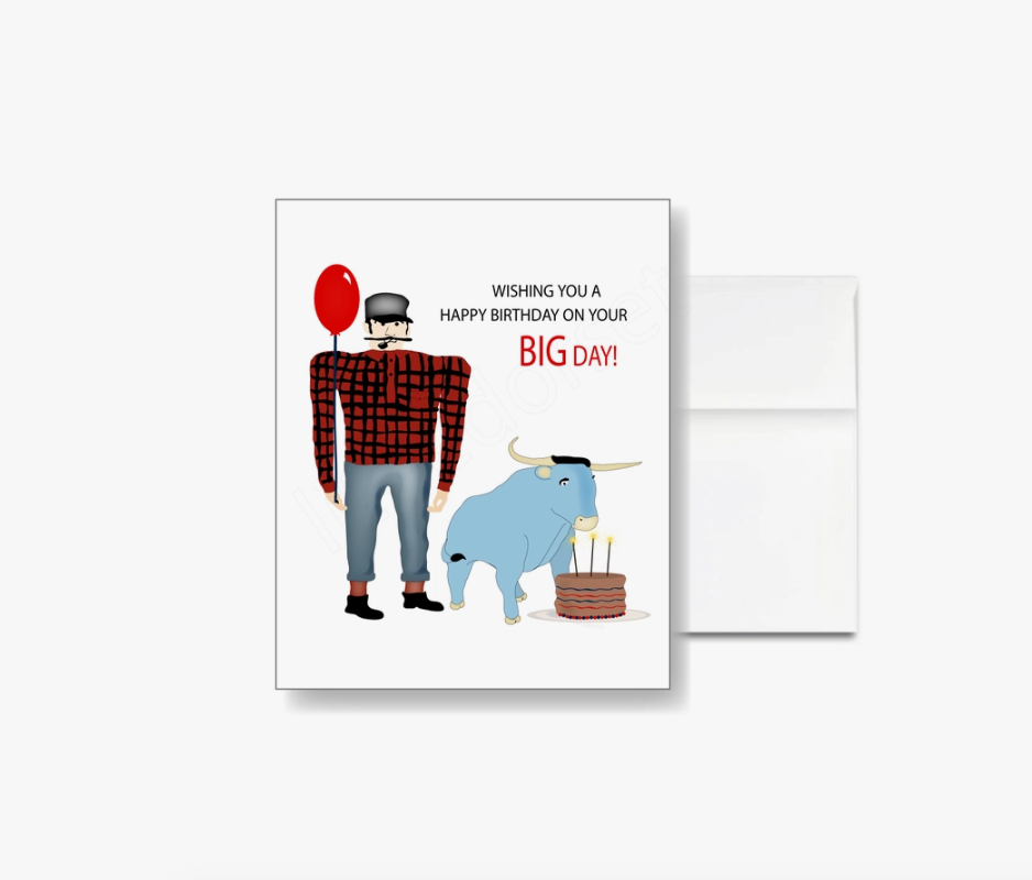 Paul Bunyan Birthday Card