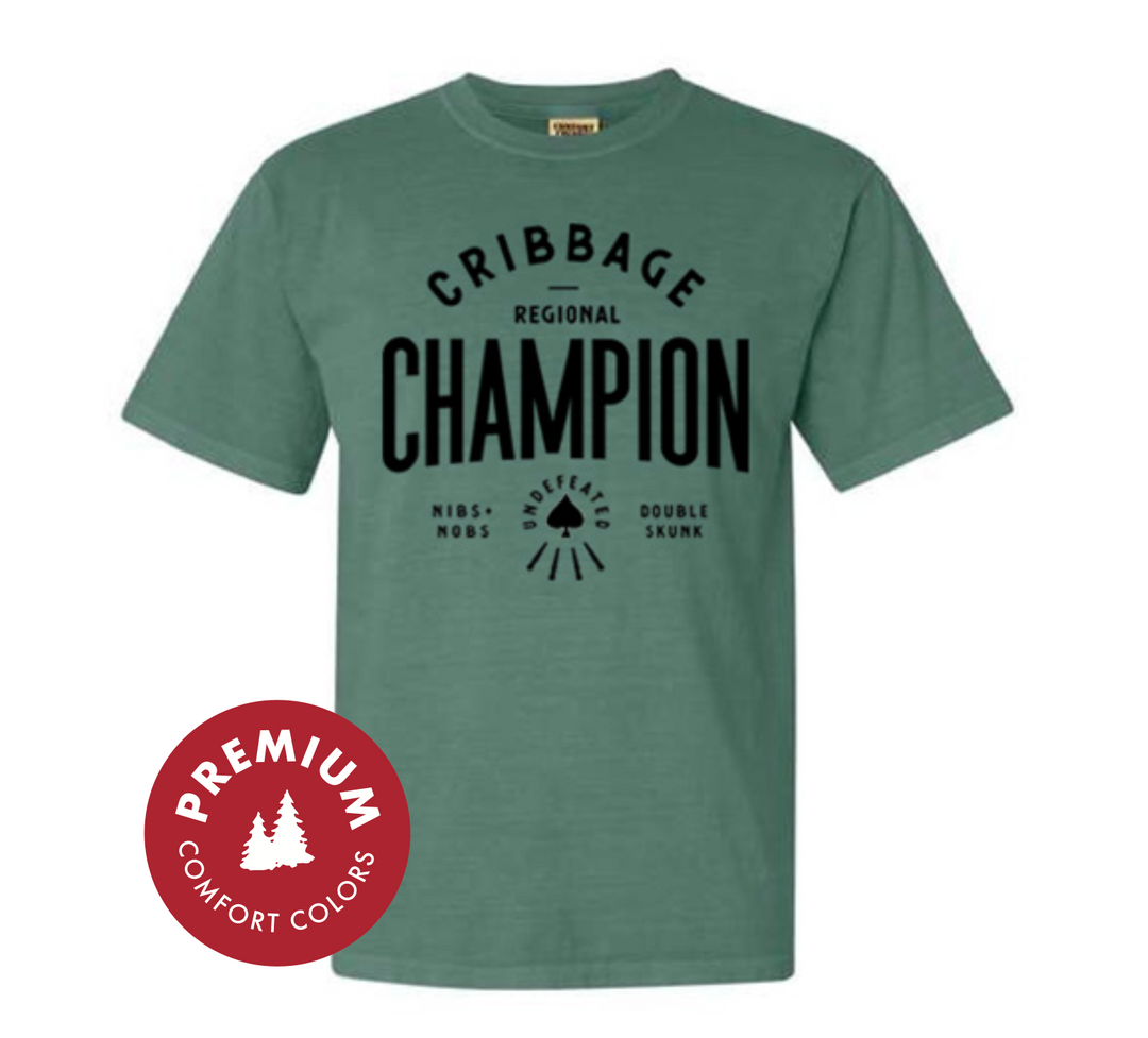 218 Clothing Gift Cribbage Champion Premium Tee 3XLarge Light Green