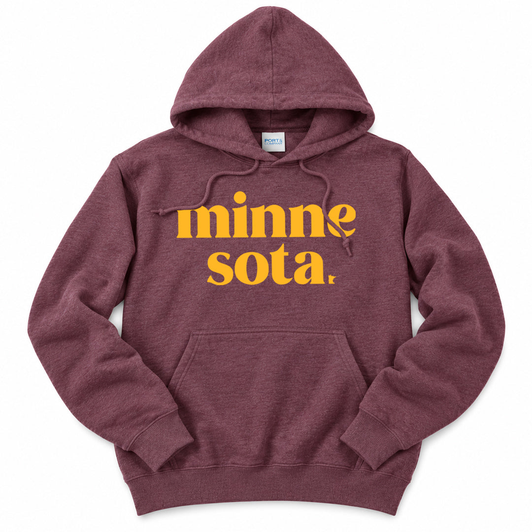 Stacked MN Maroon + Gold Hoodie