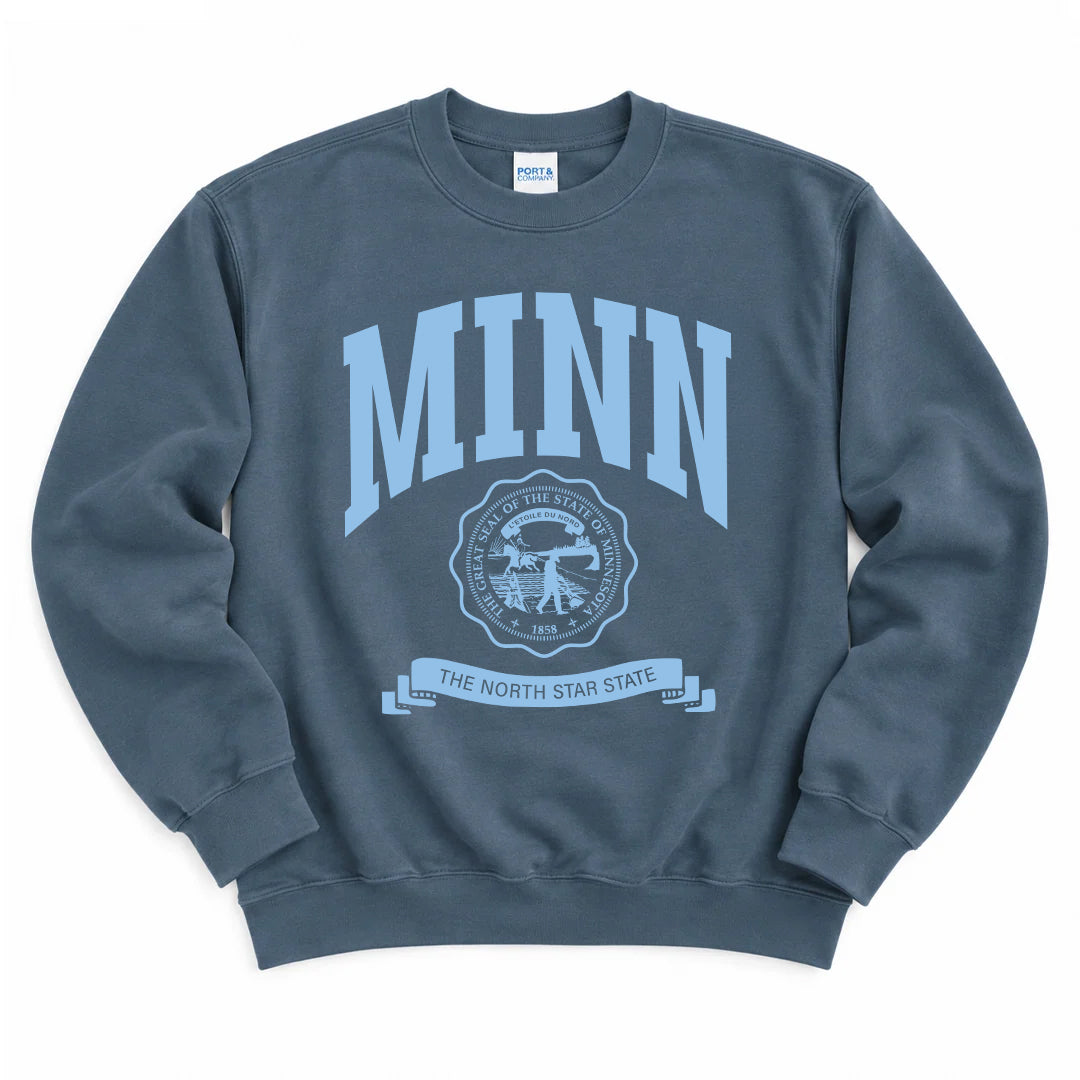 MINN State Seal Crewneck (Steel Blue)