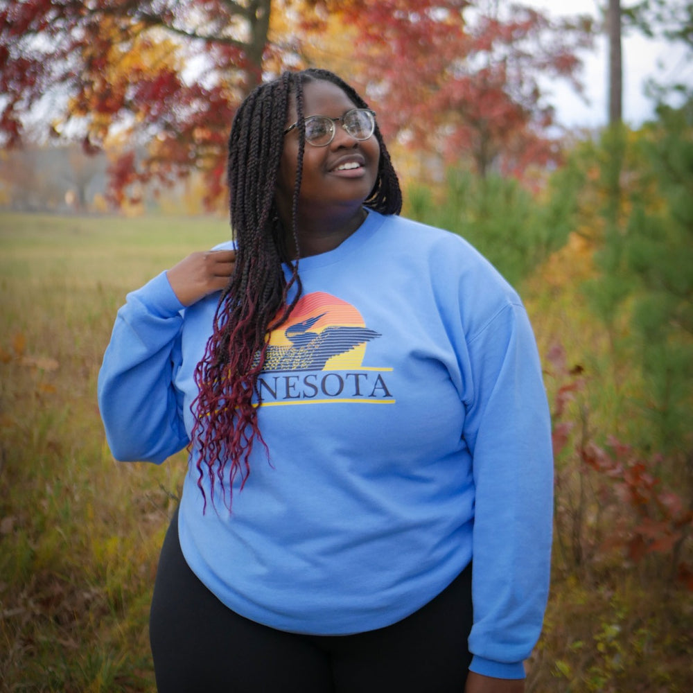 Retro-inspired Minnesota Loon sweatshirt - Blue