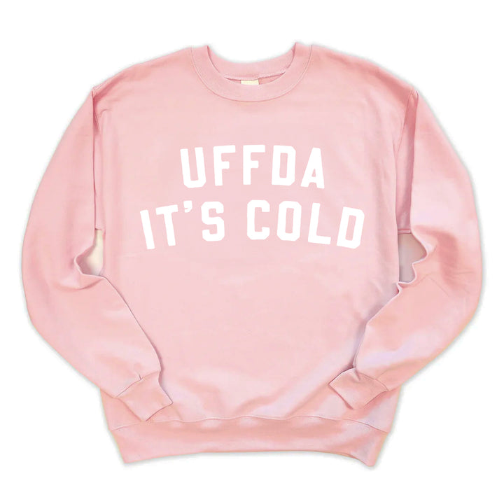 Uffda It's Cold Crewneck (Pale Pink)