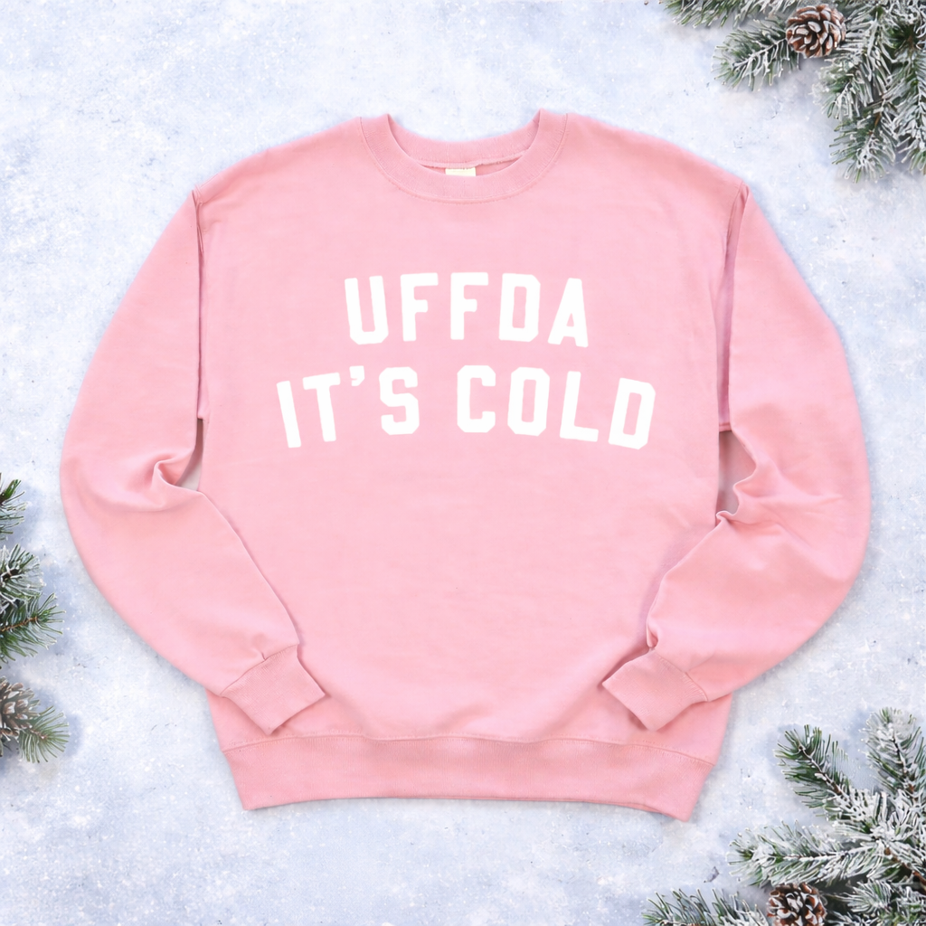 Uffda It's Cold Crewneck (Pale Pink)