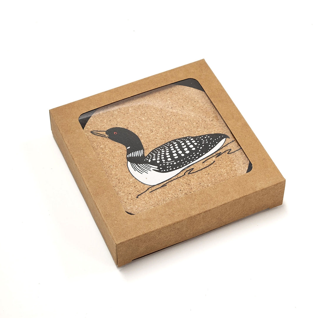 Water Dance Loon Cork Coaster Set