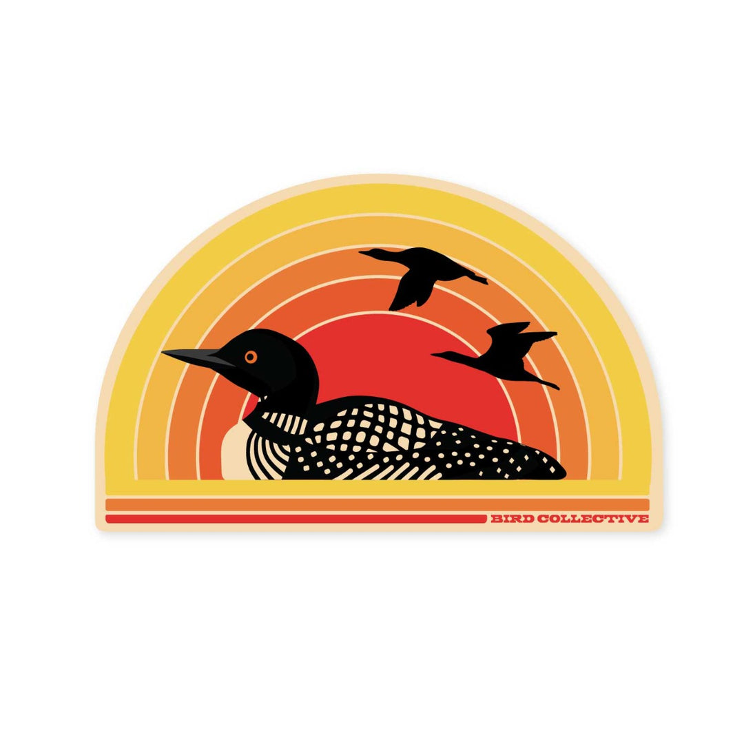 Retro-Look Loon Bird Sticker
