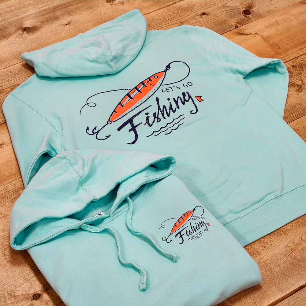 Minnesota Fishing Hoodie - Mint/Aqua colored Unisex