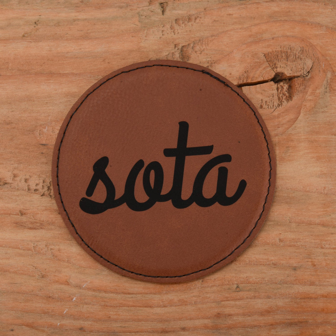 Round Faux Leather Coaster - Sota