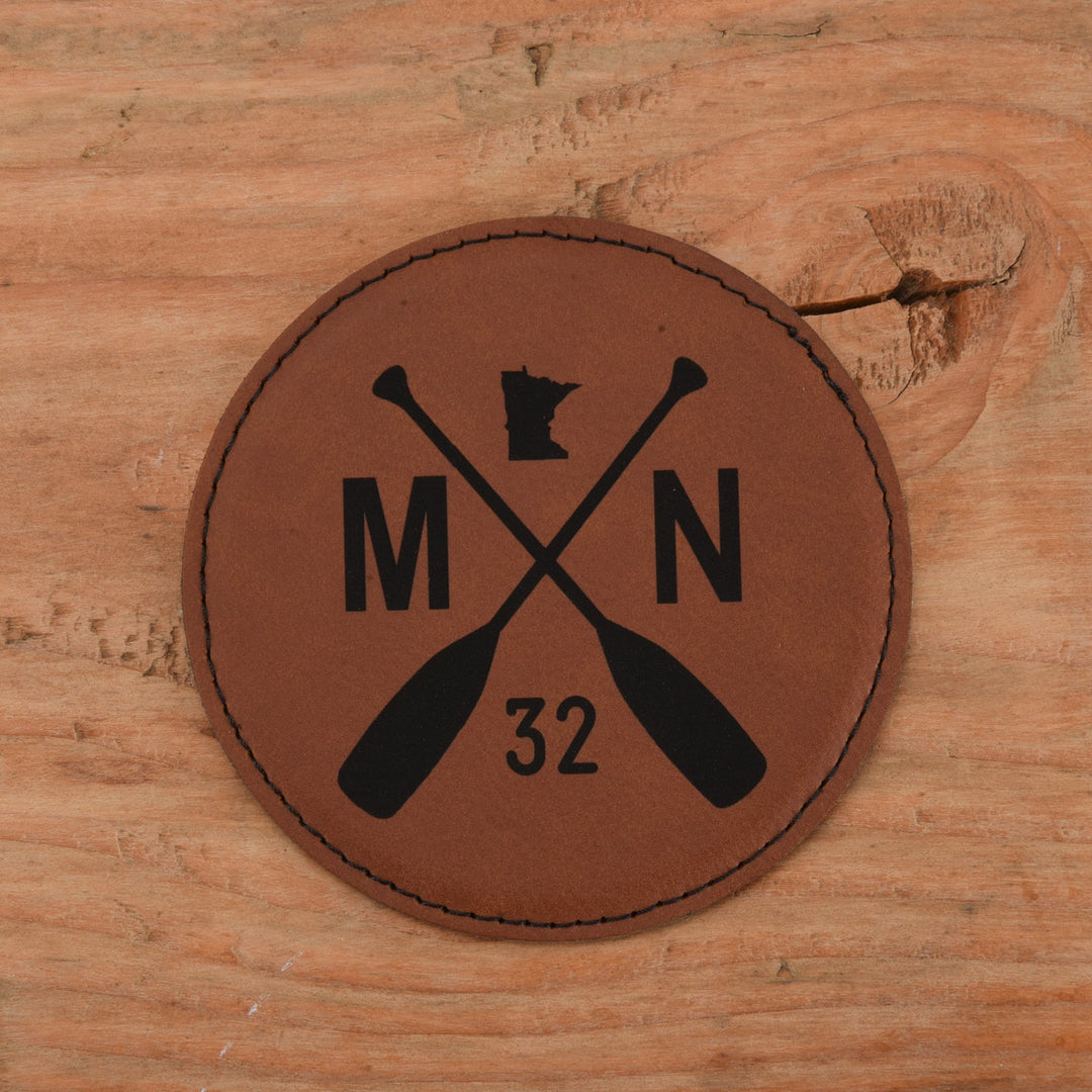 Round Faux Leather Coaster - MN Paddle