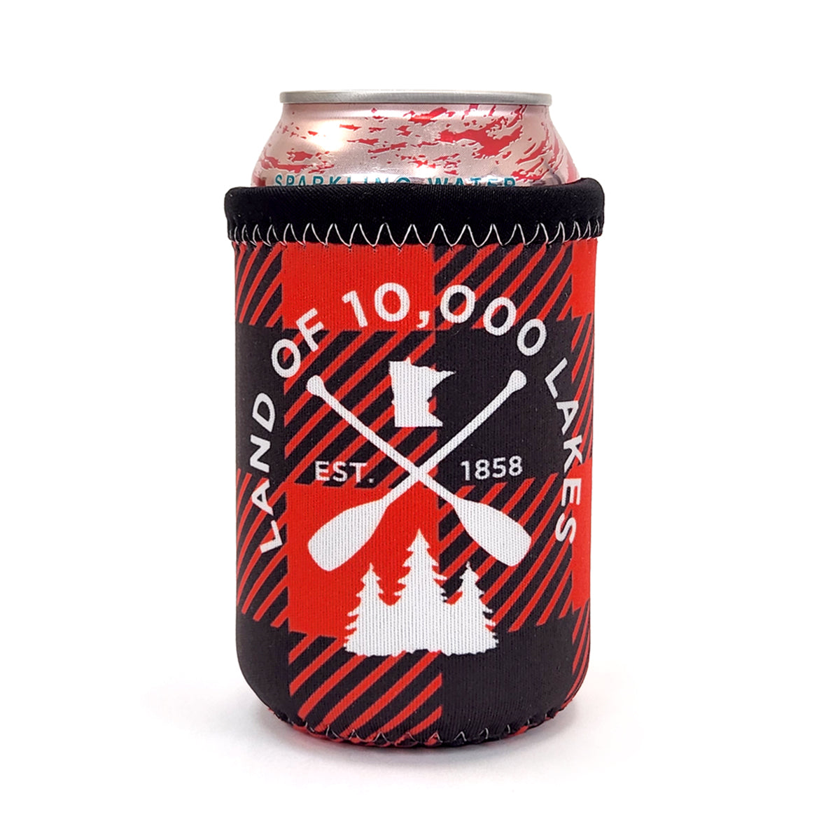 Buffalo plaid can sales koozie