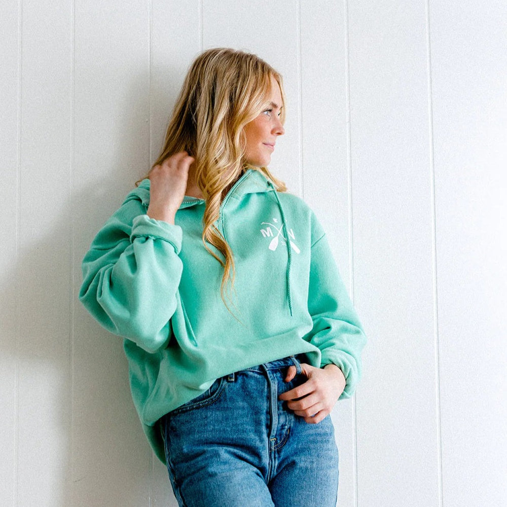 Women's Minnesota Quarter Zip Hooded Sweatshirt - Teal