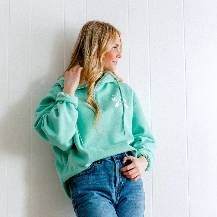 Women's Minnesota Quarter Zip Hooded Sweatshirt - Teal