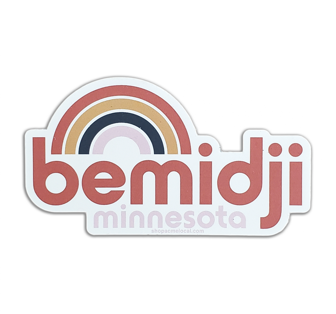 Bemidji Retro Rainbow Sticker
