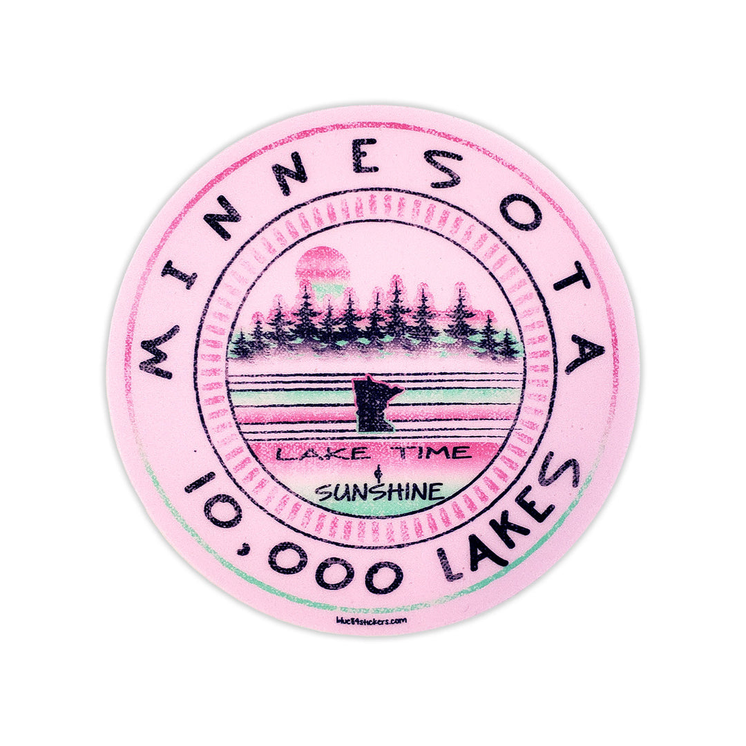 Pink MN Pines Sticker