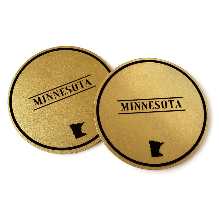 Minnesota Brass Coaster Set - 2pk