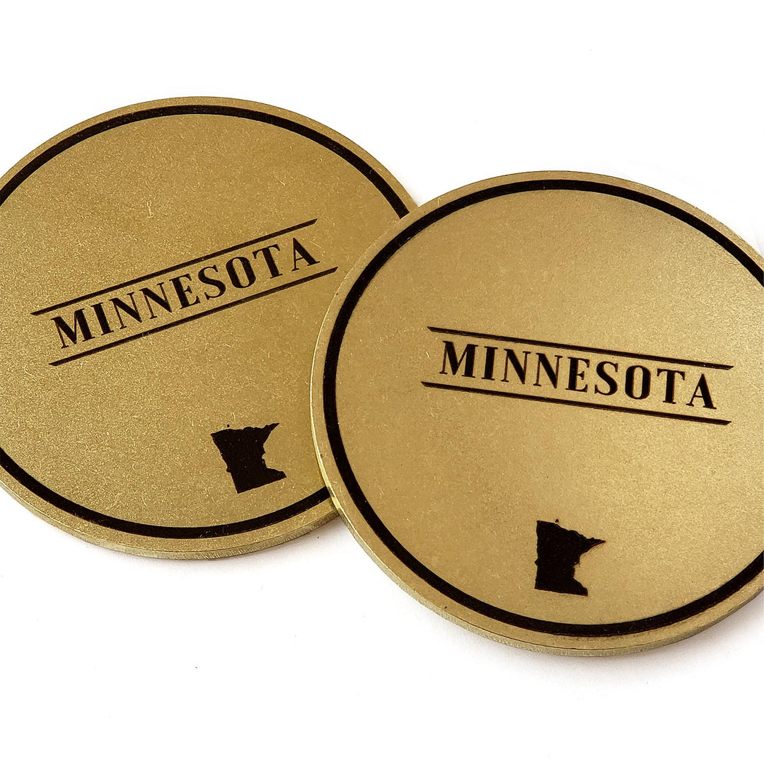 Minnesota Brass Coaster Set - 2pk