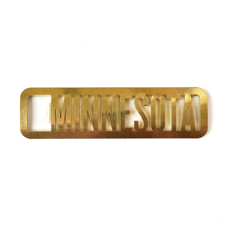 Brass State Name Minnesota Bottle Opener