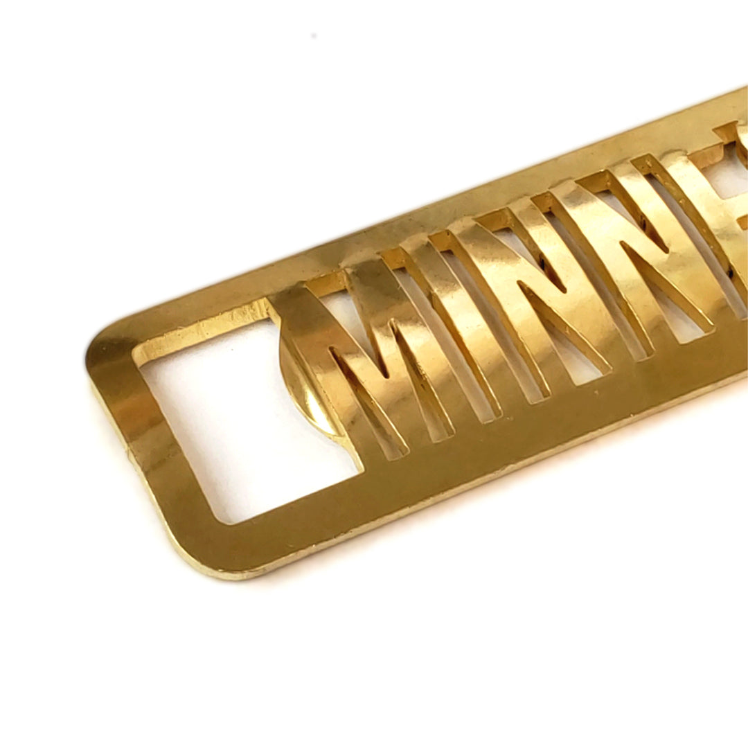 Brass State Name Minnesota Bottle Opener