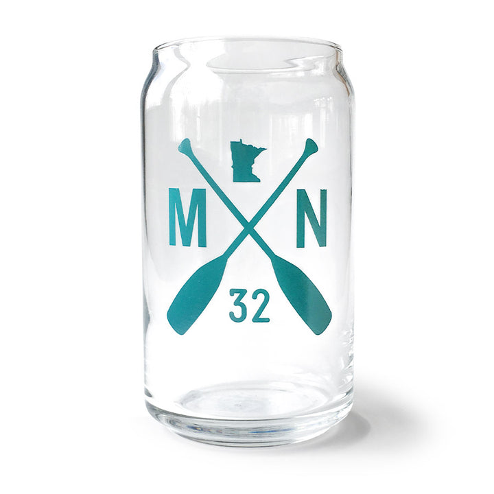 Minnesota Beer Glass, Teal logo