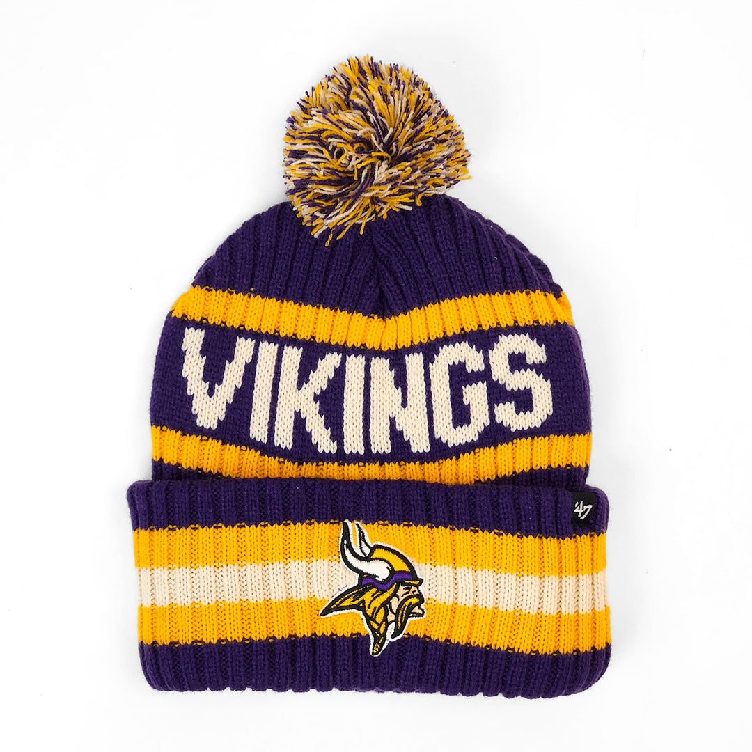 Minnesota Vikings Pom Hat - Purple + Gold