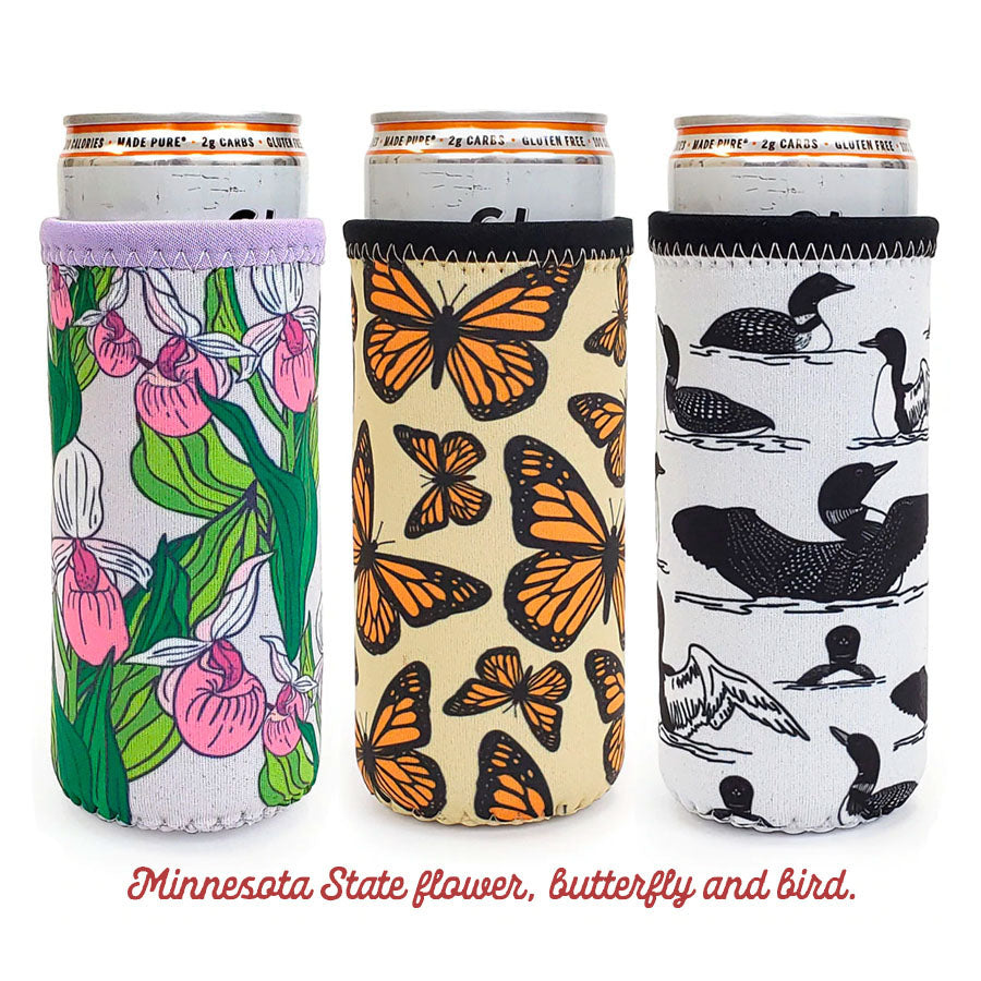 State Flower Slim Can Cooler
